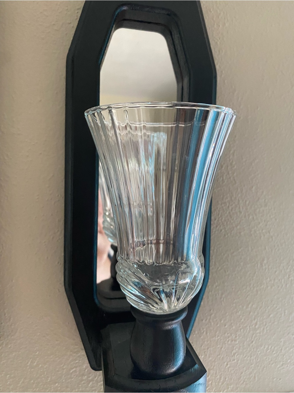 Vintage Homco Home Interiors Renaissance clear glass votive candle holder tulip